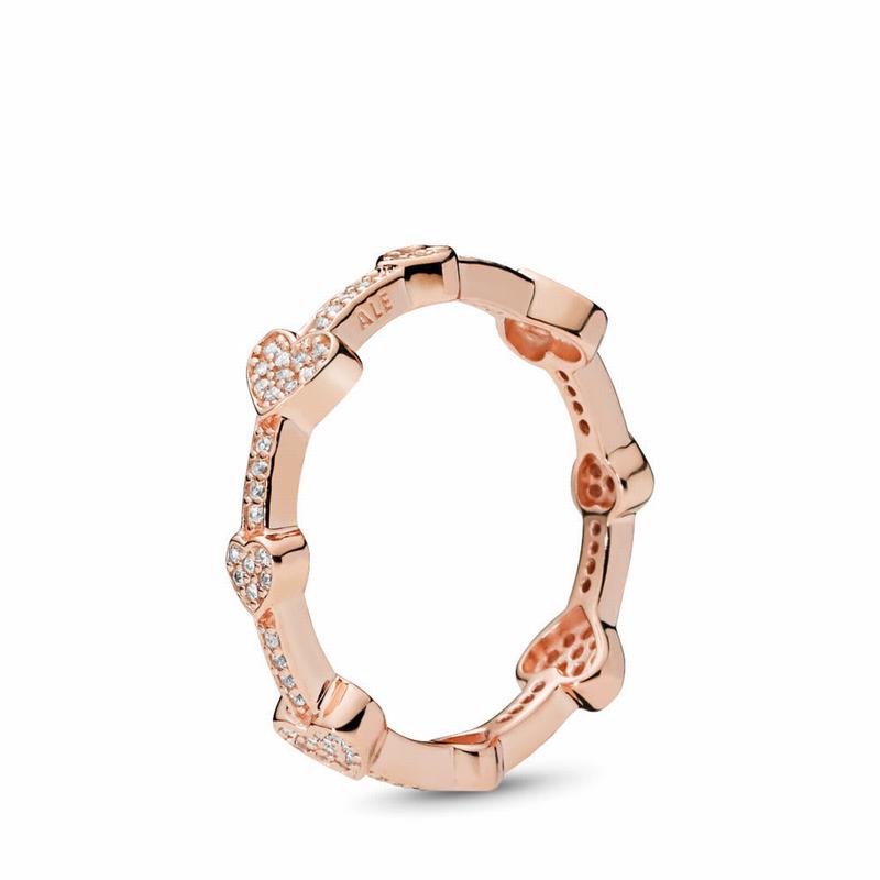 Pandora Australia Rose™ AlluStackable Ring Hearts Stackable Ring | OISDQK396